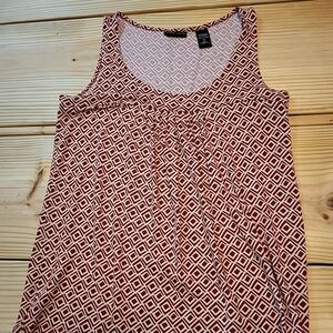 New York & Company Womens Sleeveless Tank Red & White Size M Summer Casual